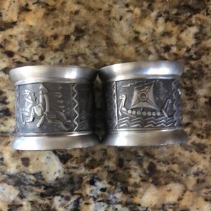Aztec Pewter Set of Candlesticks